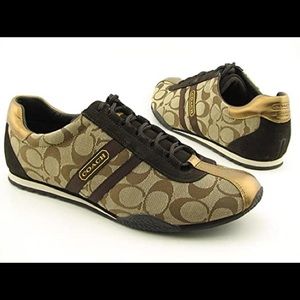 Coach "Katelyn" Brown and Gold sneakers - EUC